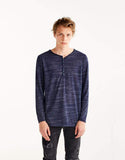 Long sleeve T-shirt with buttoned collar