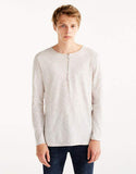 Long sleeve T-shirt with buttoned collar