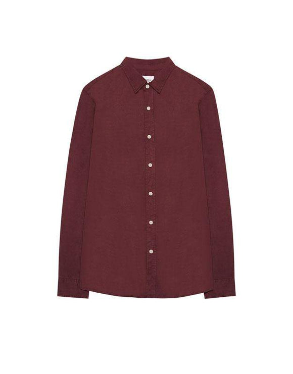 Solid-coloured twill shirt