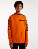Orange sweatshirt with chequered flag print