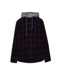 Checked flannel shirt with hood