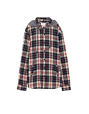 Checked flannel shirt with hood